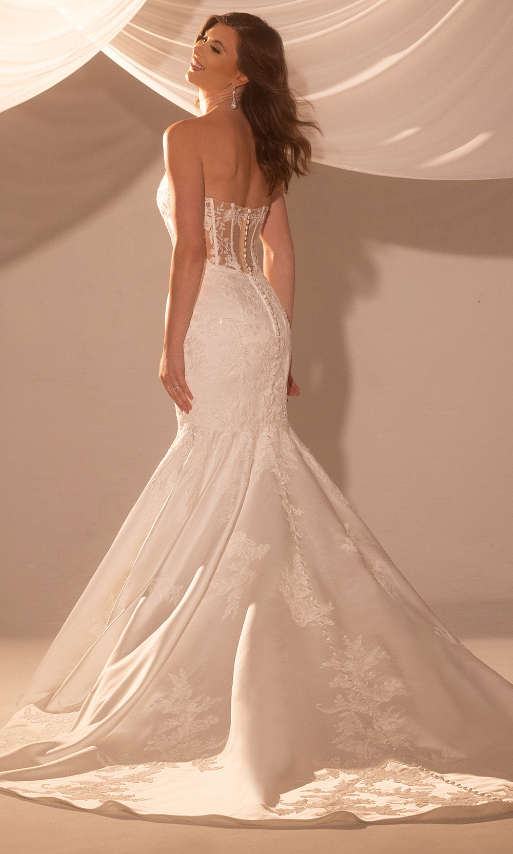 Rachel Allan RB3232 - Mermaid Skirt V-Neckline Wedding Gown Bridal Dresses