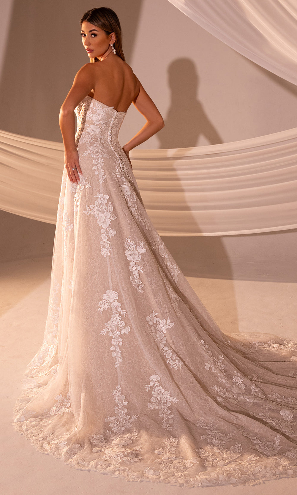 Rachel Allan RB4219 - Strapless Floral Embroidered Bridal Gown Wedding Dresses