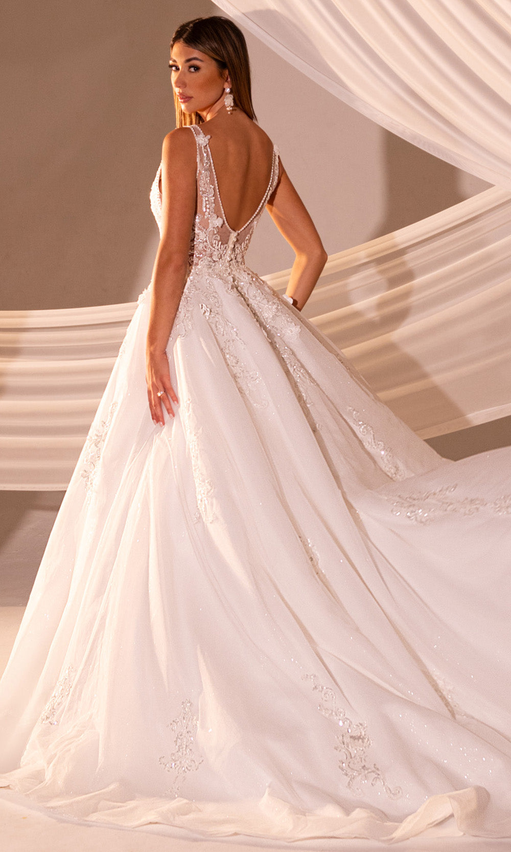 Rachel Allan RB4222 - V-Back Glitter Tulle Bridal Ballgown Bridal Dresses