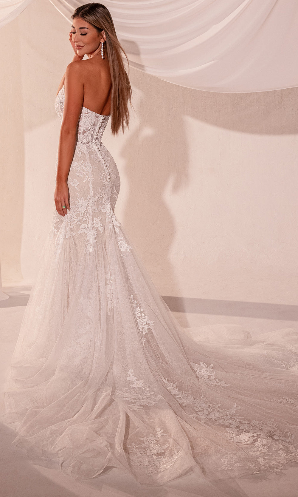 Rachel Allan RB5105 - Sparkling Lace Trumpet Bridal Gown Wedding Dresses