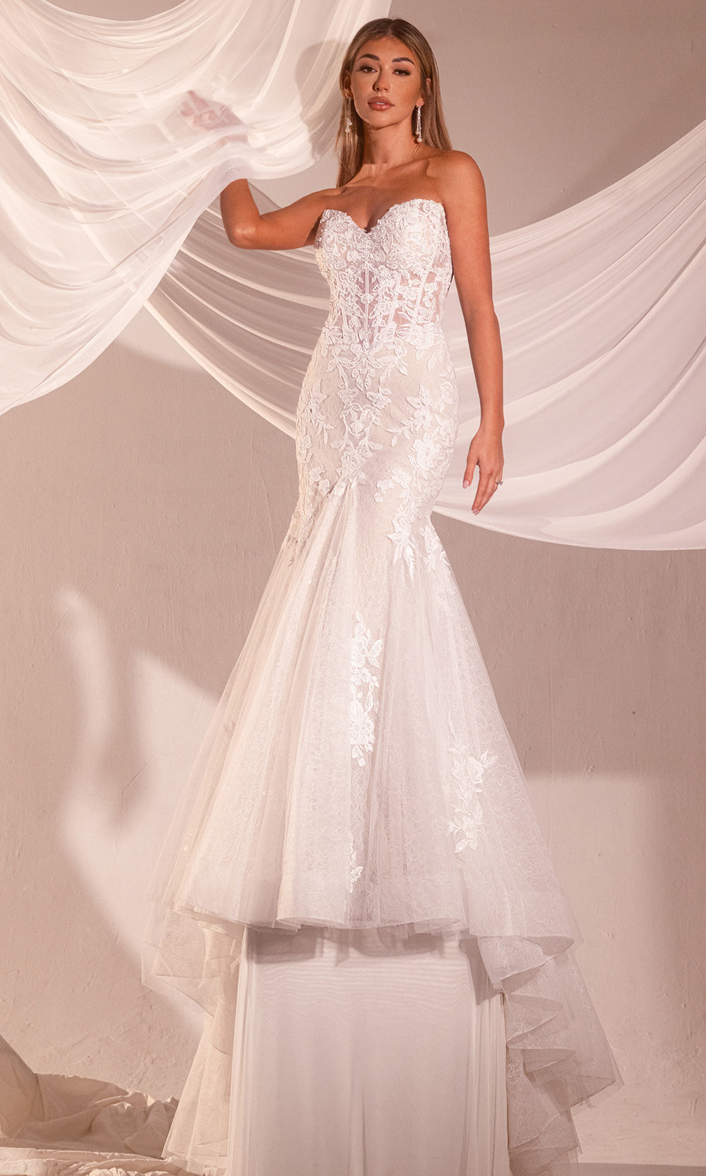 Rachel Allan RB5105 - Sparkling Lace Trumpet Bridal Gown Wedding Dresses