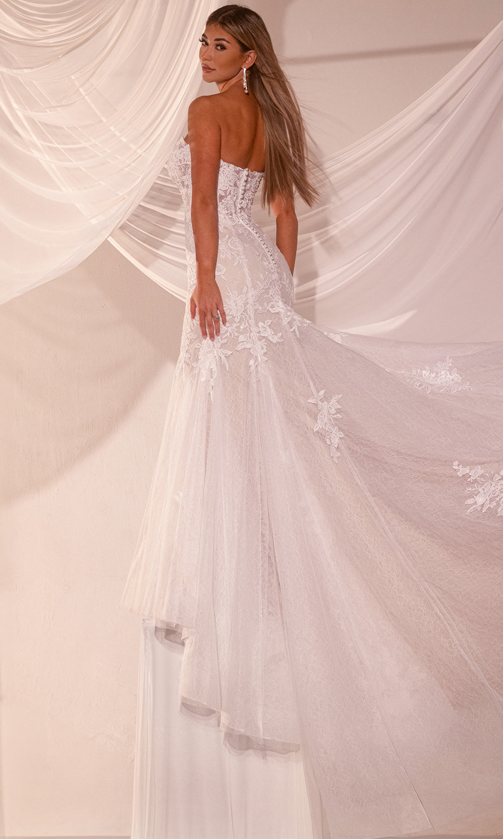 Rachel Allan RB5105 - Sparkling Lace Trumpet Bridal Gown Wedding Dresses