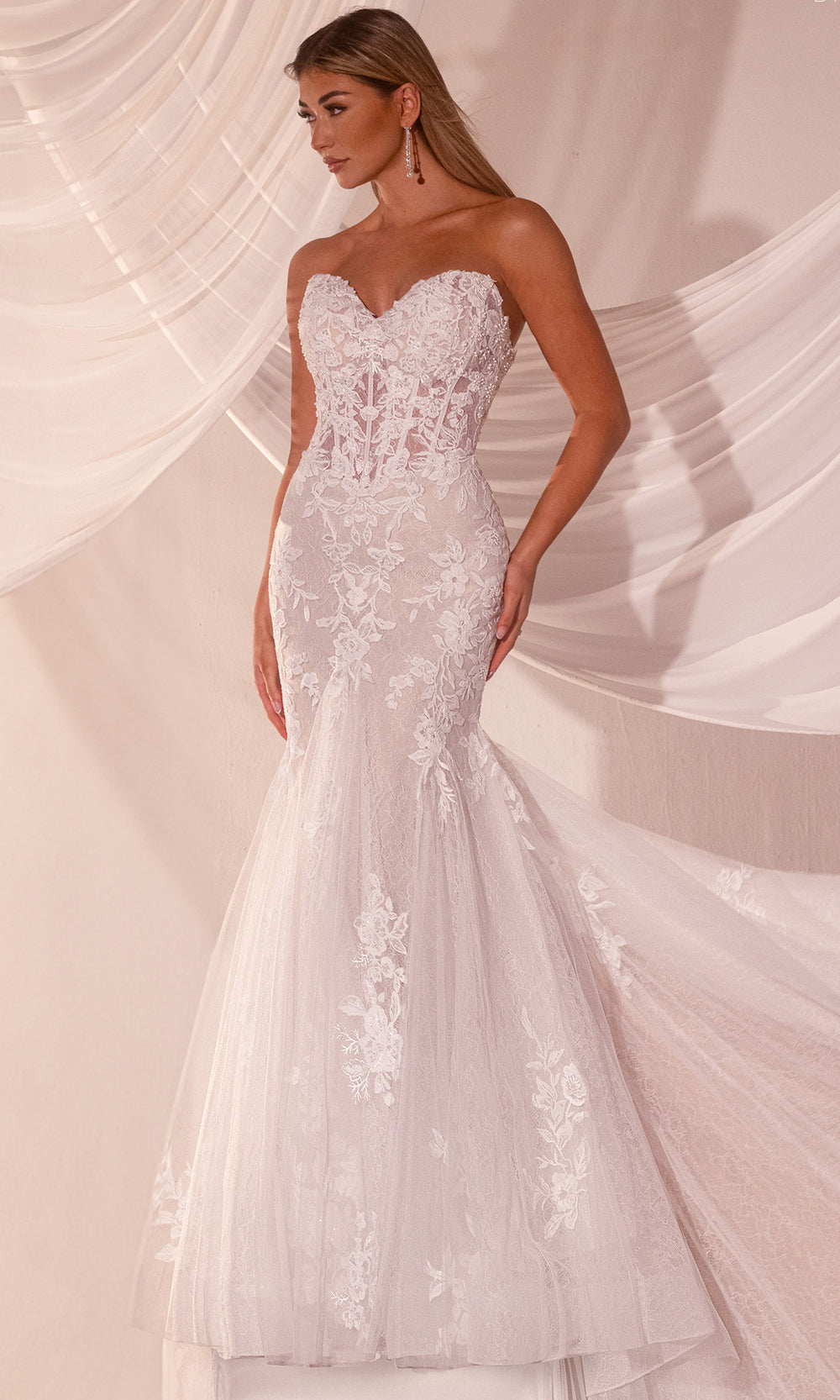 Rachel Allan RB5105 - Sparkling Lace Trumpet Bridal Gown Wedding Dresses