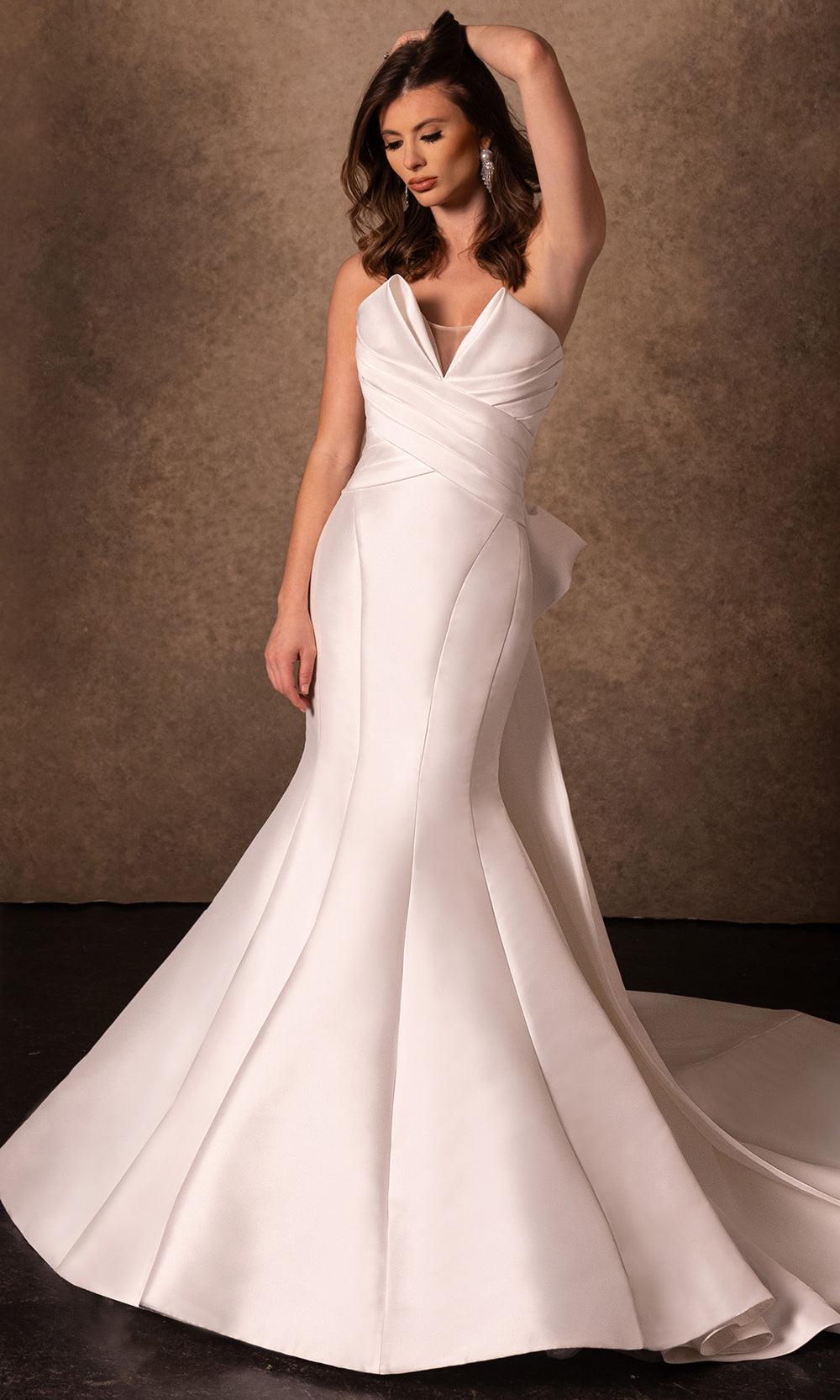 Rachel Allan RB5106 - V-Neckline Pleated Wedding Gown Bridal Dresses