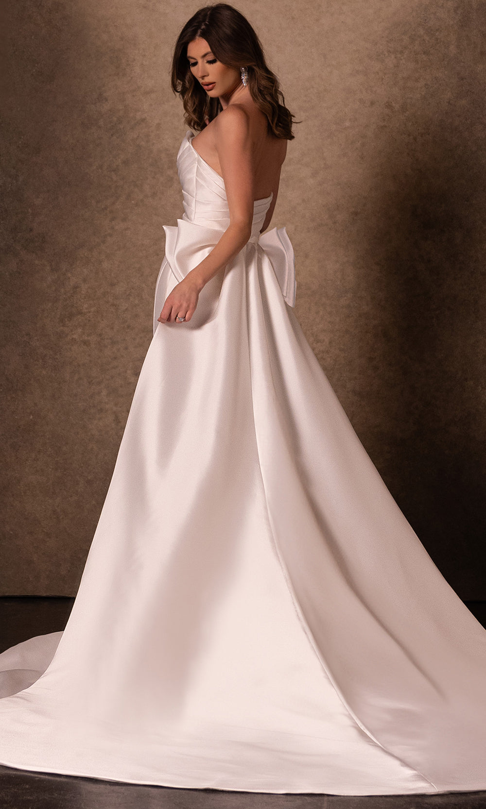 Rachel Allan RB5106 - V-Neckline Pleated Wedding Gown Bridal Dresses