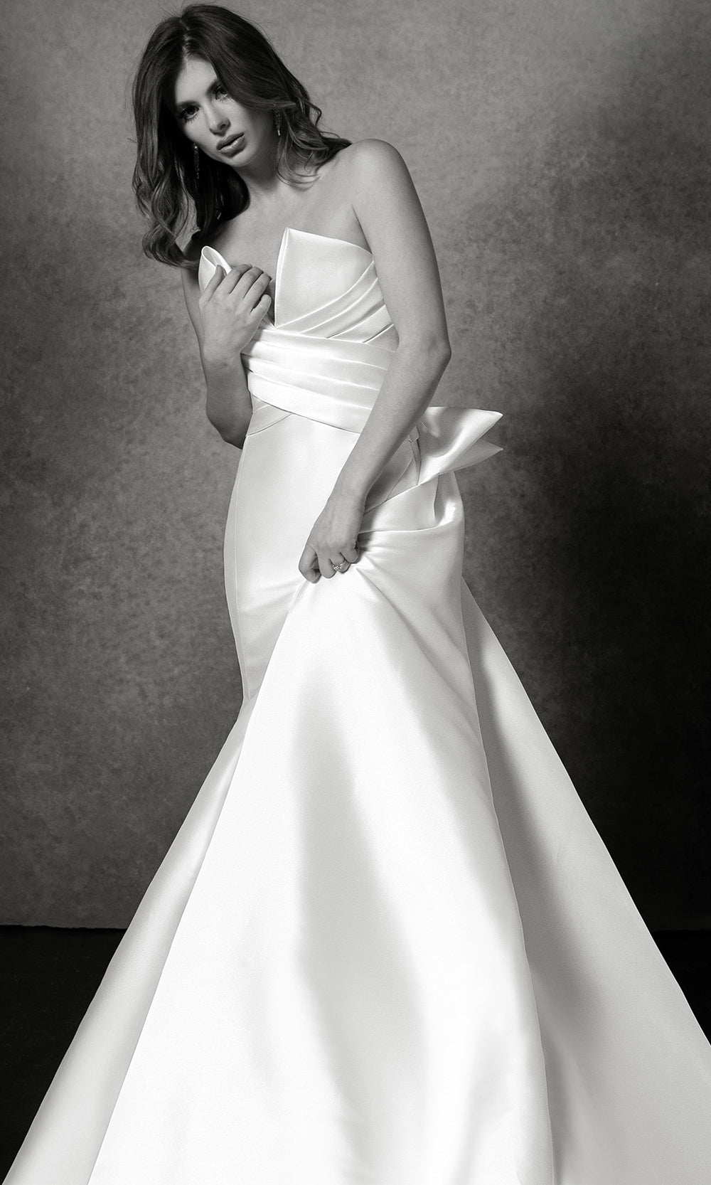 Rachel Allan RB5106 - V-Neckline Pleated Wedding Gown Bridal Dresses