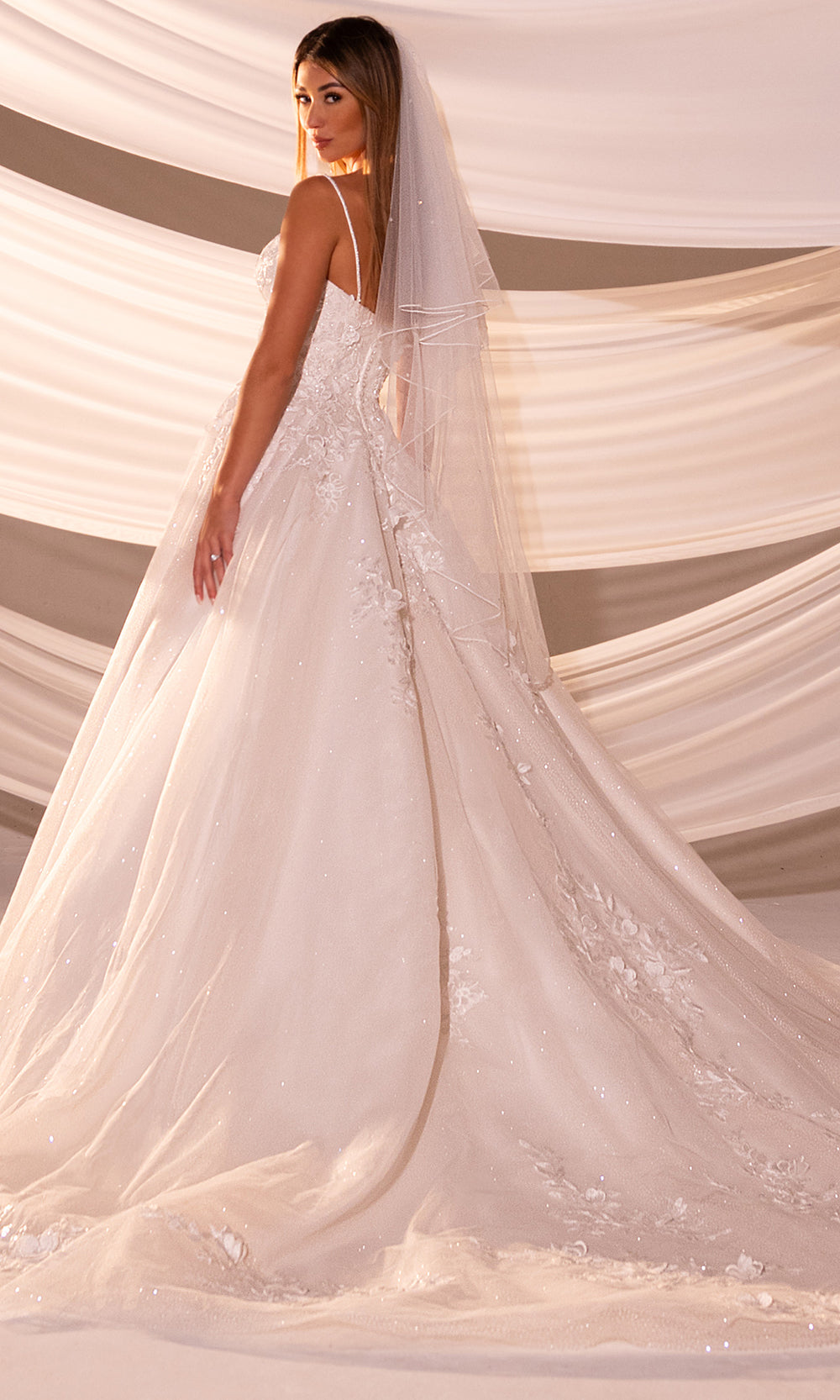 Rachel Allan RB5107 - Embroidered Sparkle Bridal Gown Wedding Dresses