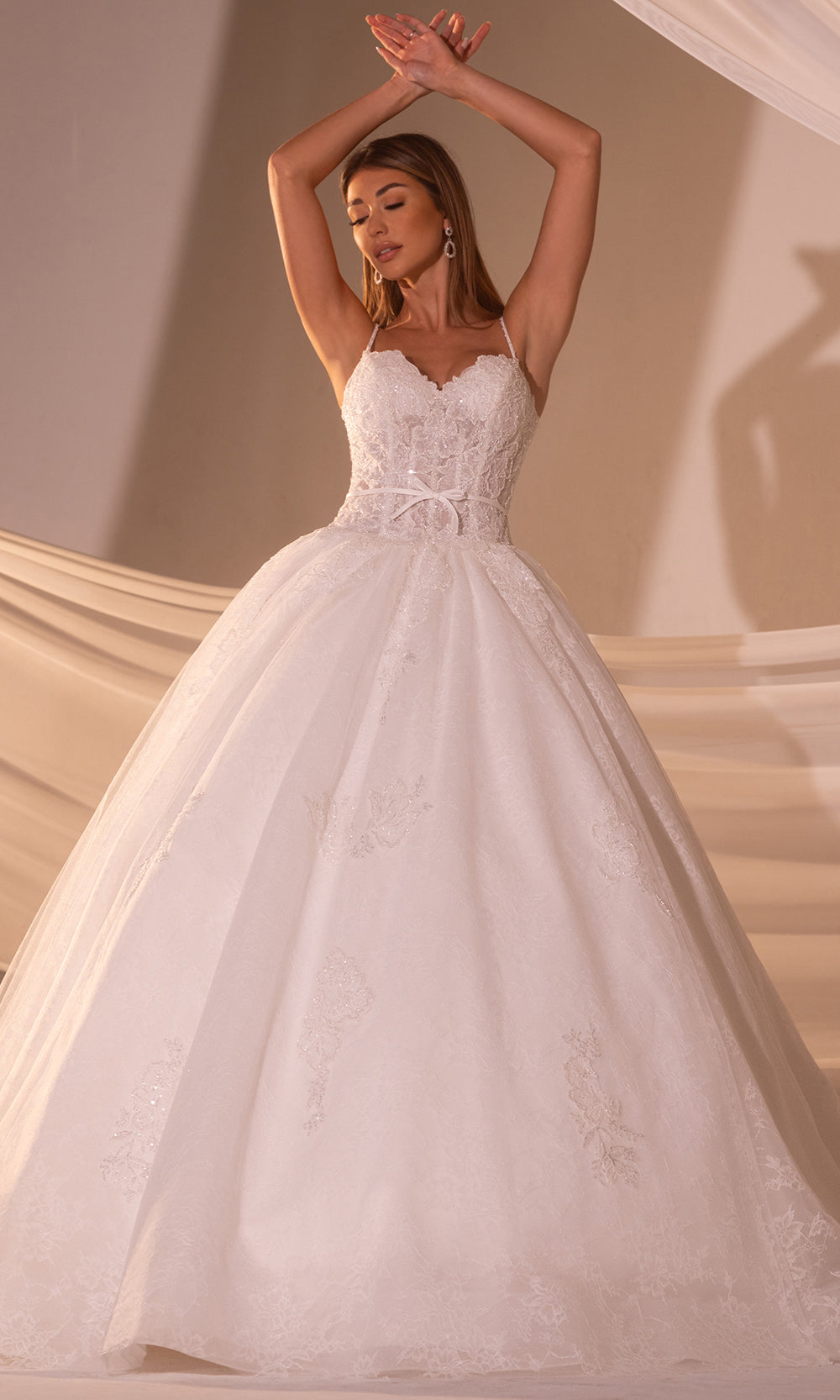 Rachel Allan RB6176 - Floral Lace Sweetheart Ballgown Bridal Dresses