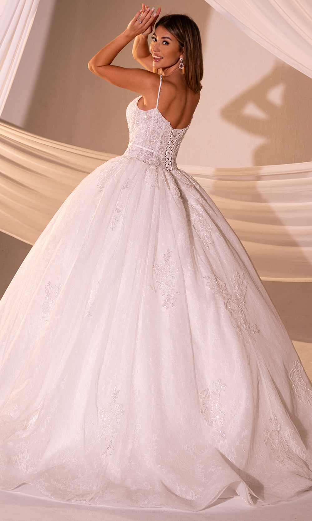 Rachel Allan RB6176 - Floral Lace Sweetheart Ballgown Bridal Dresses