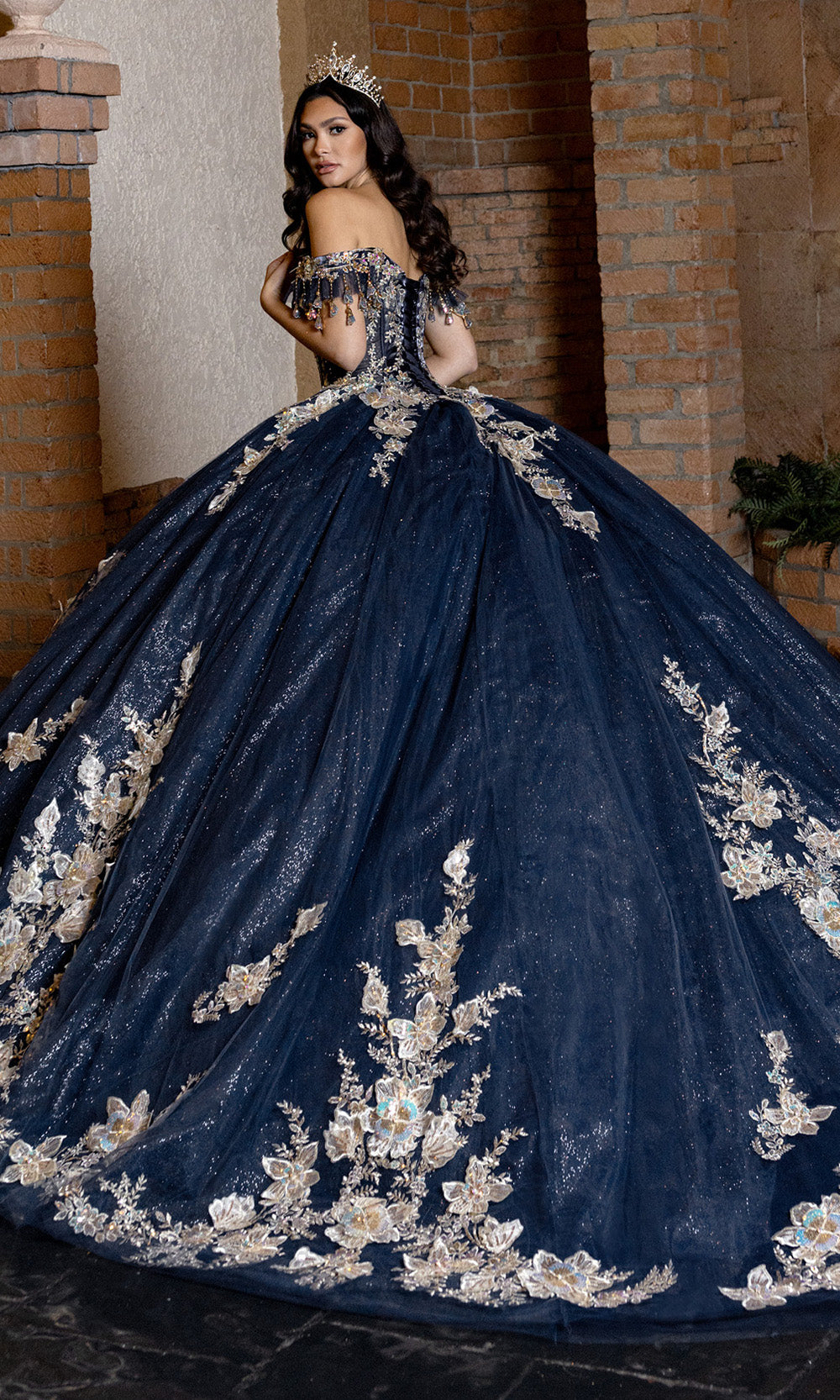 Rachel Allan RQ2228 - Glitter Quince Gown with Applique Quinceanera Dresses