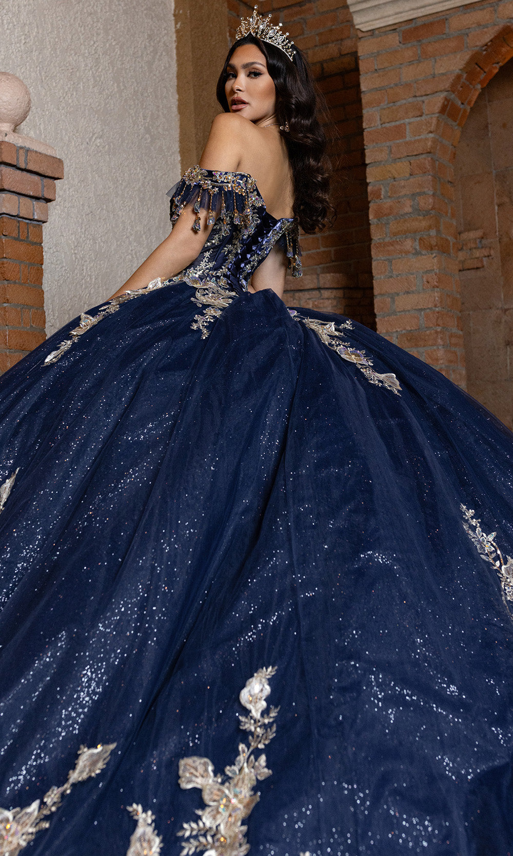 Rachel Allan RQ2228 - Glitter Quince Gown with Applique Quinceanera Dresses