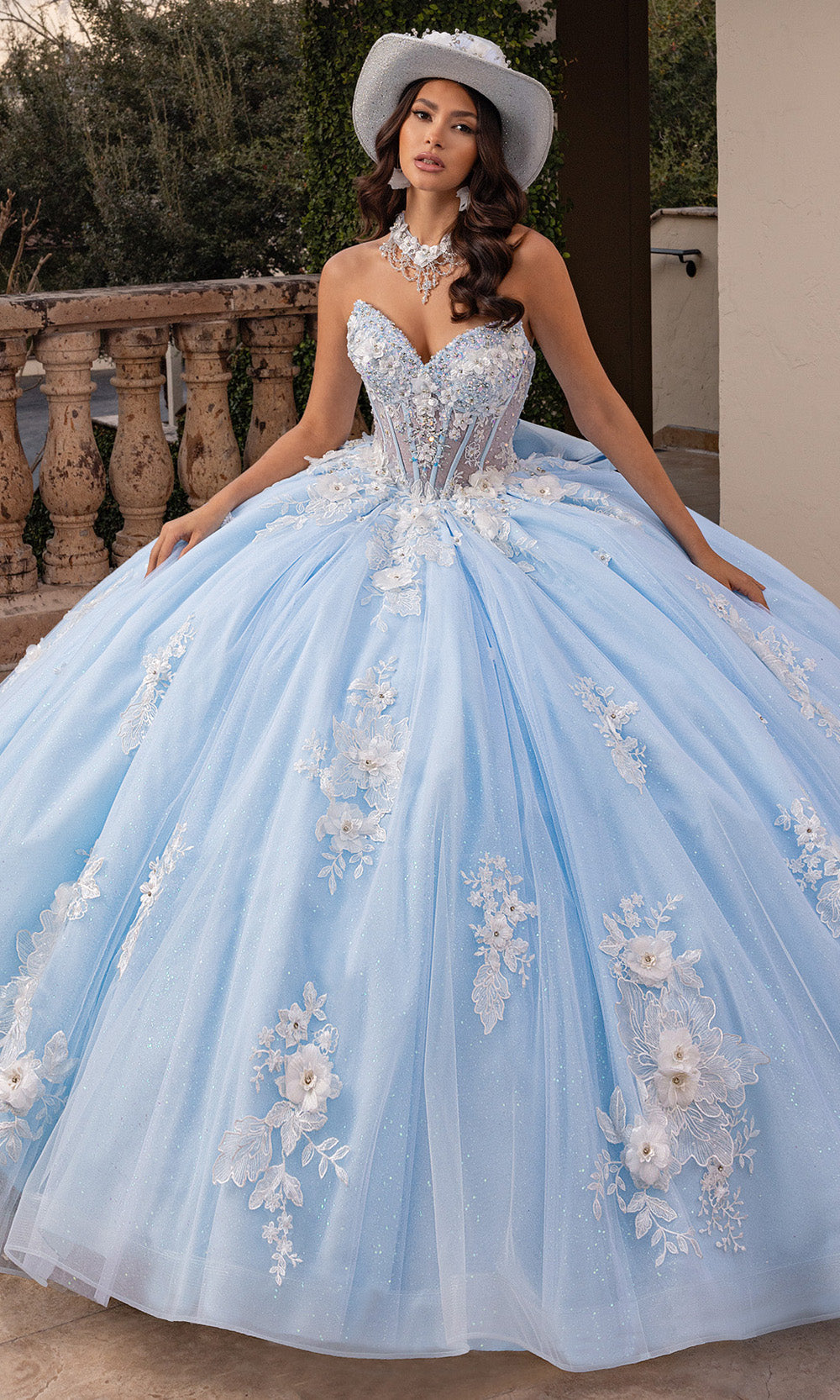 Rachel Allan RQ3156 - Sweetheart Illusion Corset Floral Ballgown Quinceanera Dresses