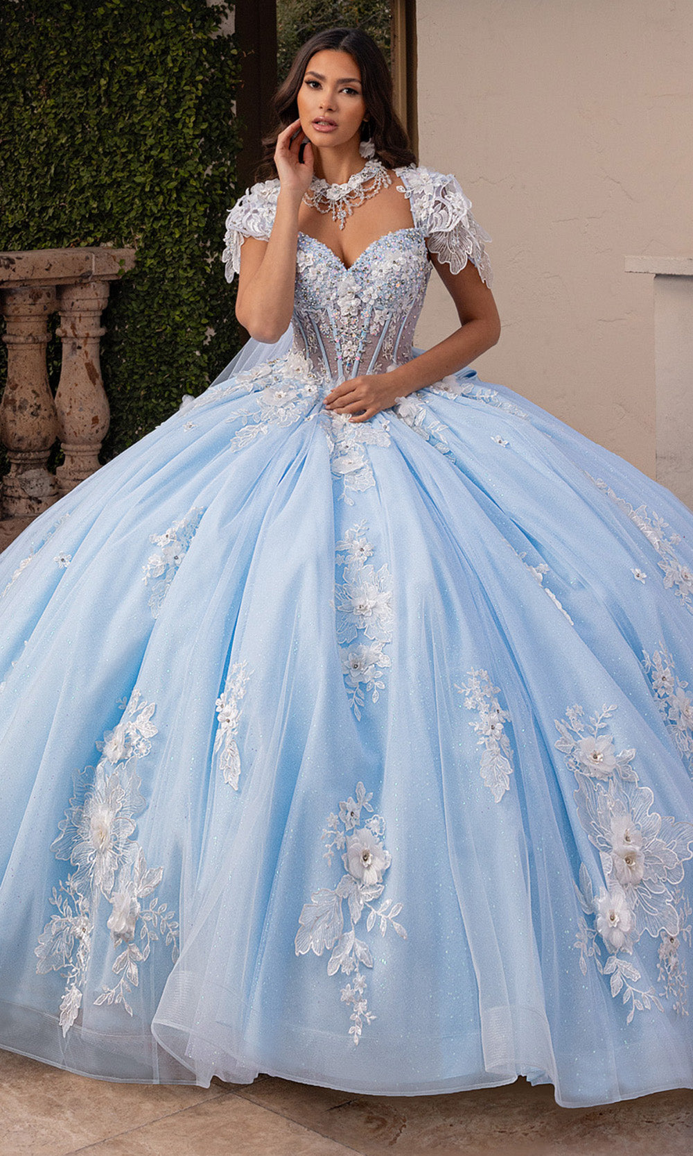 Rachel Allan RQ3156 - Sweetheart Illusion Corset Floral Ballgown Quinceanera Dresses