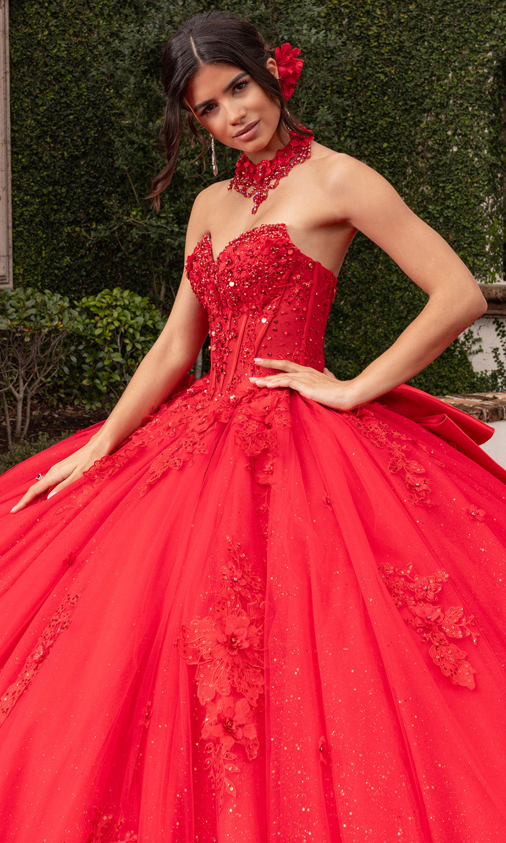 Rachel Allan RQ3156 - Sweetheart Illusion Corset Floral Ballgown Quinceanera Dresses