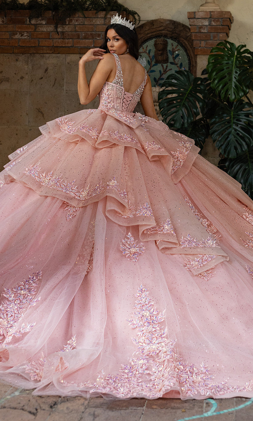 Rachel Allan RQ3158 - Layered Embroidered Sleeveless Gown Quinceanera Dresses