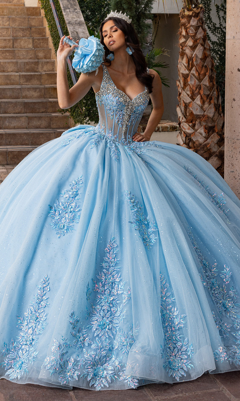 Rachel Allan RQ3158 - Layered Embroidered Sleeveless Gown Quinceanera Dresses