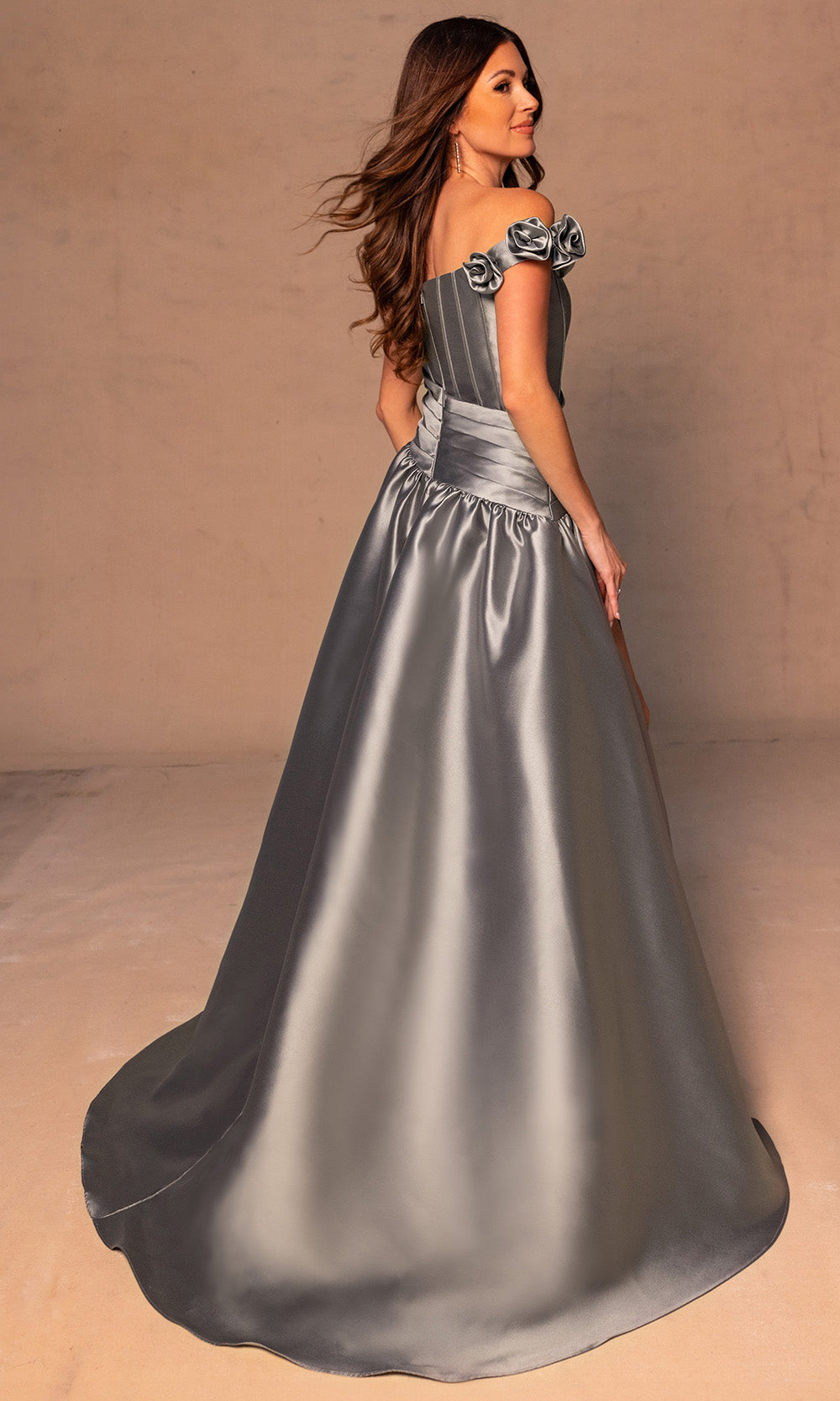 Rachel Allan RB8177 - Off Shoulder Scoop Mikado Gown Mother of the Bride Dresses