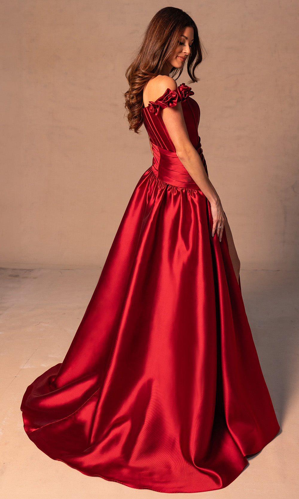 Rachel Allan RB8177 - Off Shoulder Scoop Mikado Gown Mother of the Bride Dresses