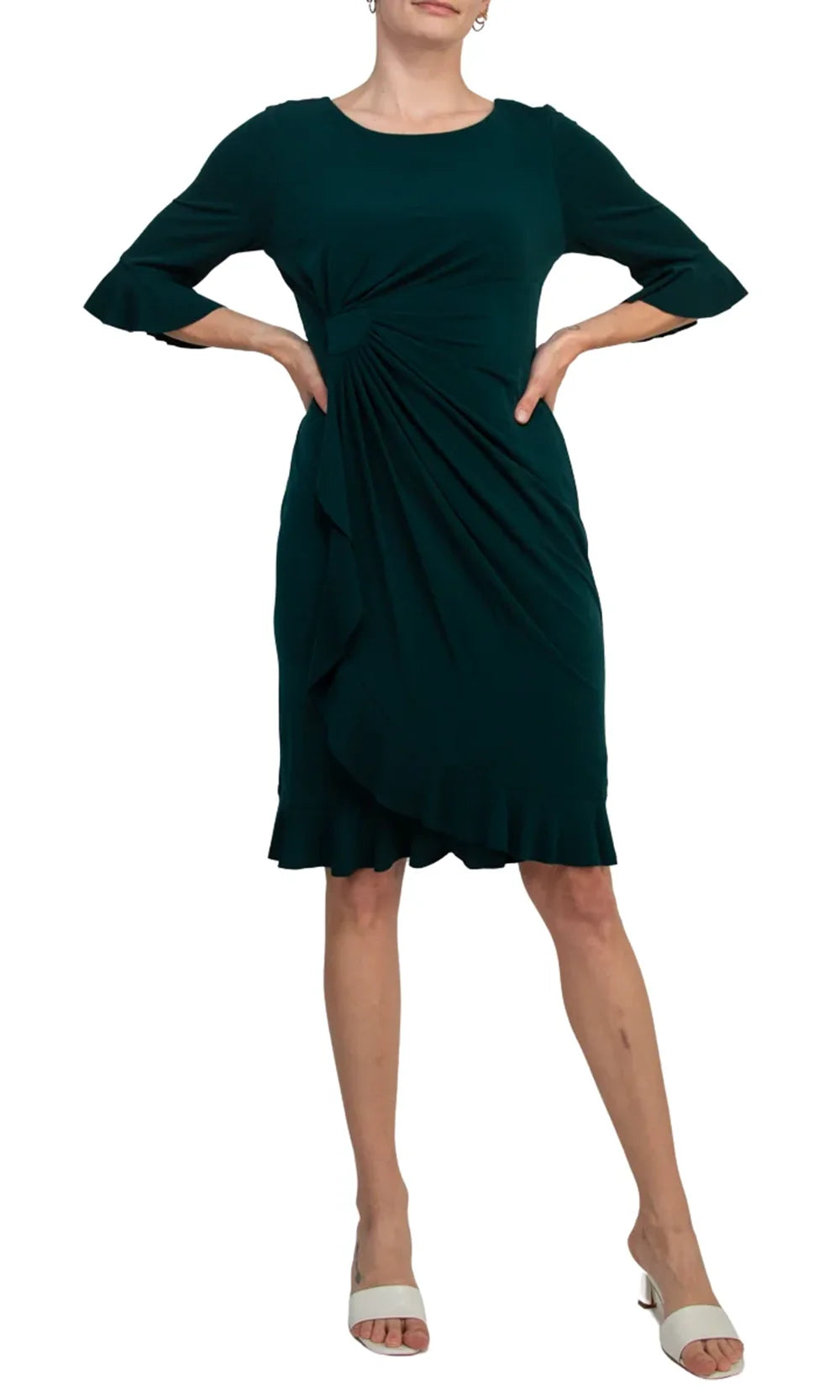 Connected Apparel T1317138M1 - Scoop Matte Jersey Knee-Length Dress Wedding Guest