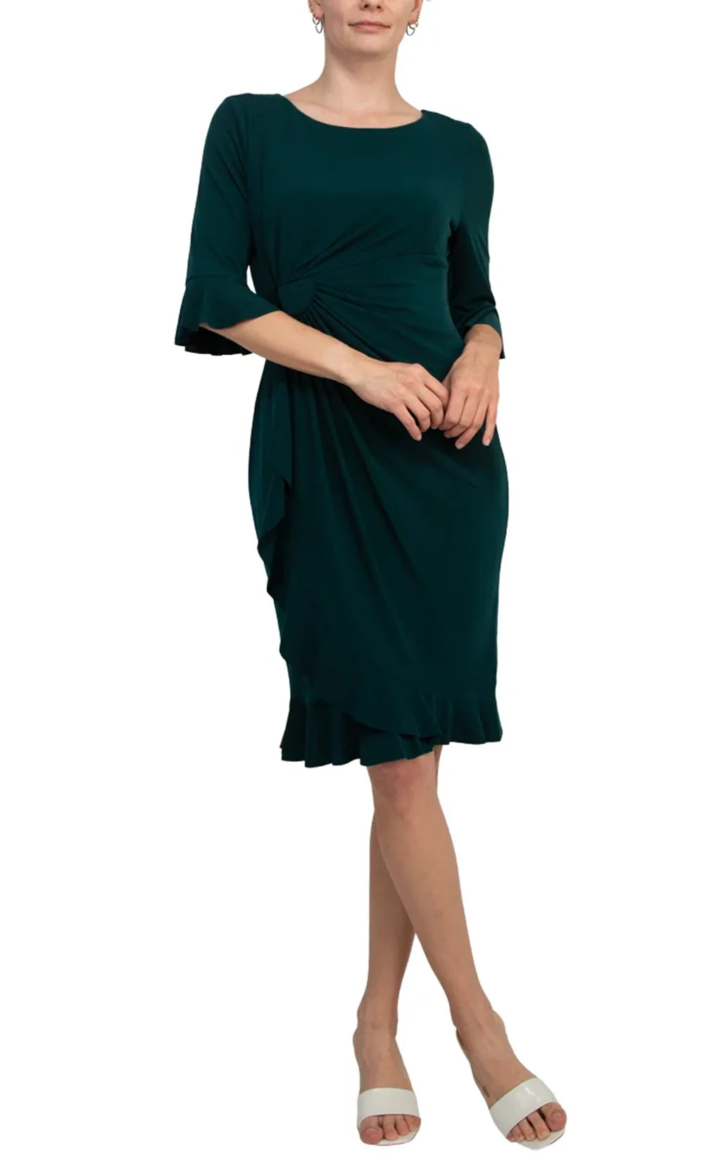 Connected Apparel T1317138M1 - Scoop Matte Jersey Knee-Length Dress Wedding Guest