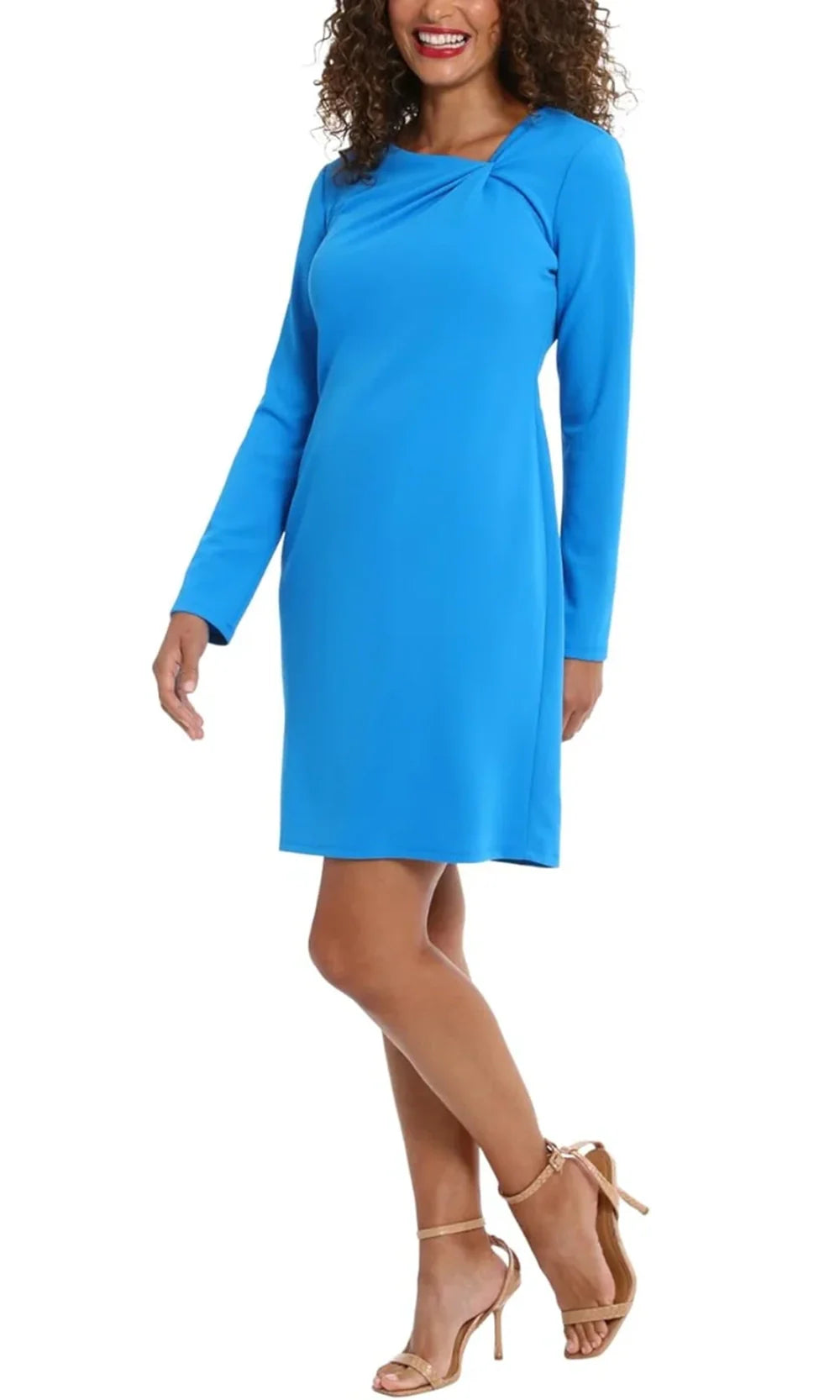 London Times T7305M - Twist Detail Asymmetric Short Dress Homecoming Dresses