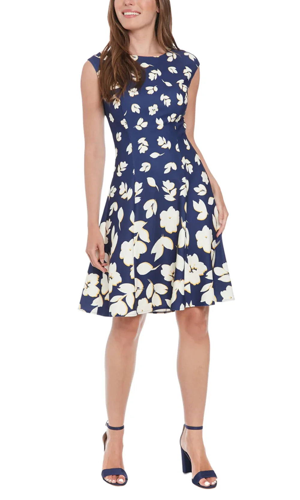 London Times T7776M - Short Floral Jewel Neckline Dress Homecoming Dresses