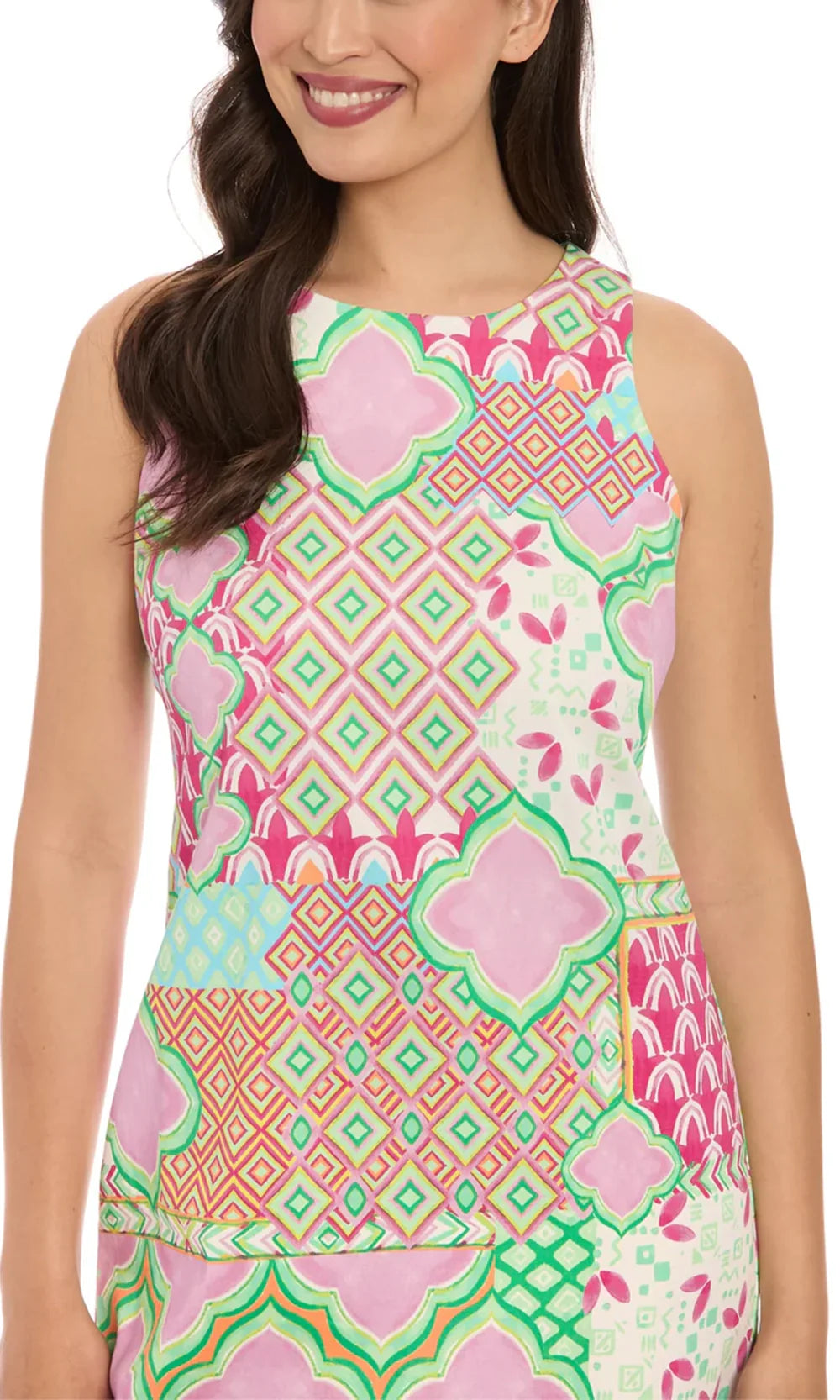 London Times T7930M - Jewel Neckline Print Short Dress Cocktail Dresses