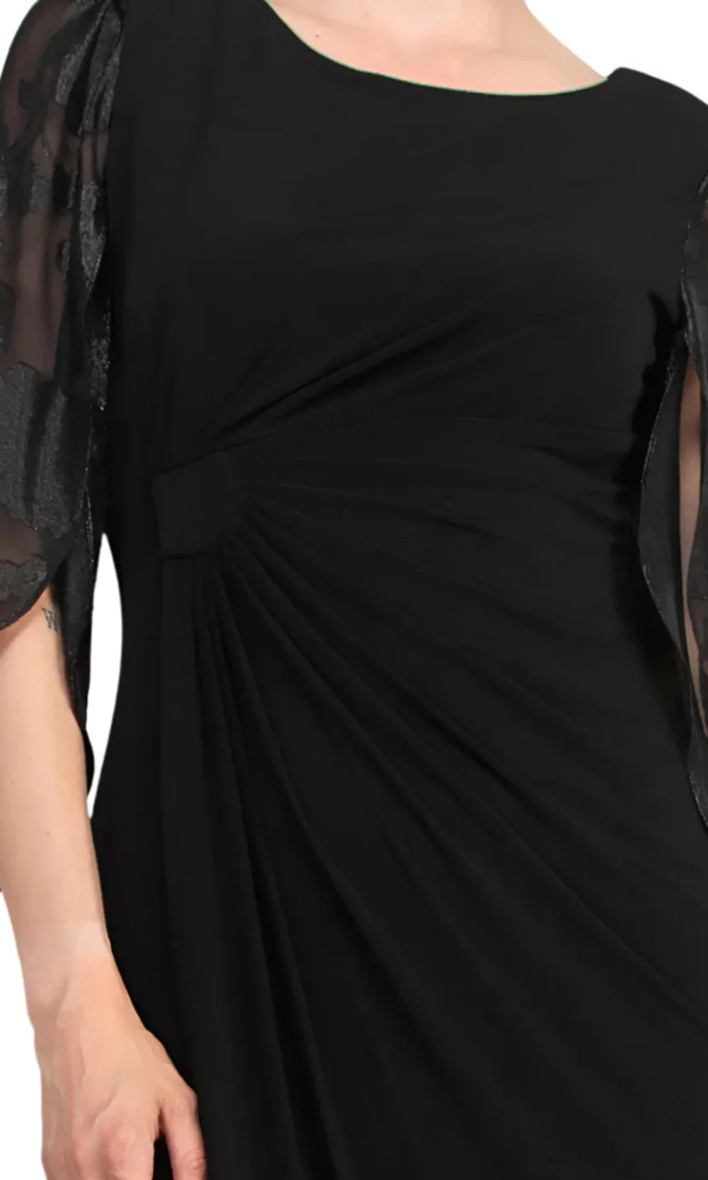 Connected Apparel TDM73715M1 - Gathered Waist Knee-Length Crepe Dress Wedding Guest