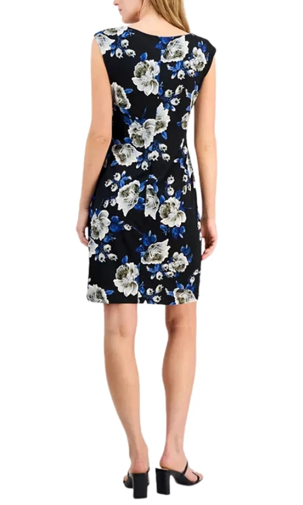 Connected Apparel TMA57274M1 - Floral Print Scoop Neckline Dress Homecoming Dresses