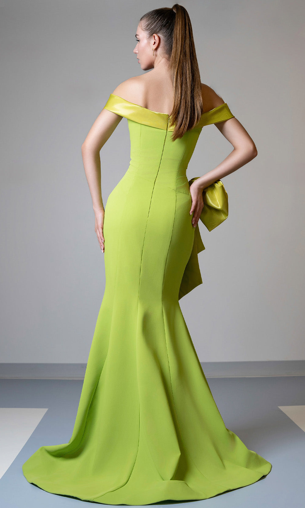 MNM Couture V07546 - Off Shoulder Gown with Bow Detail Evening Dresses