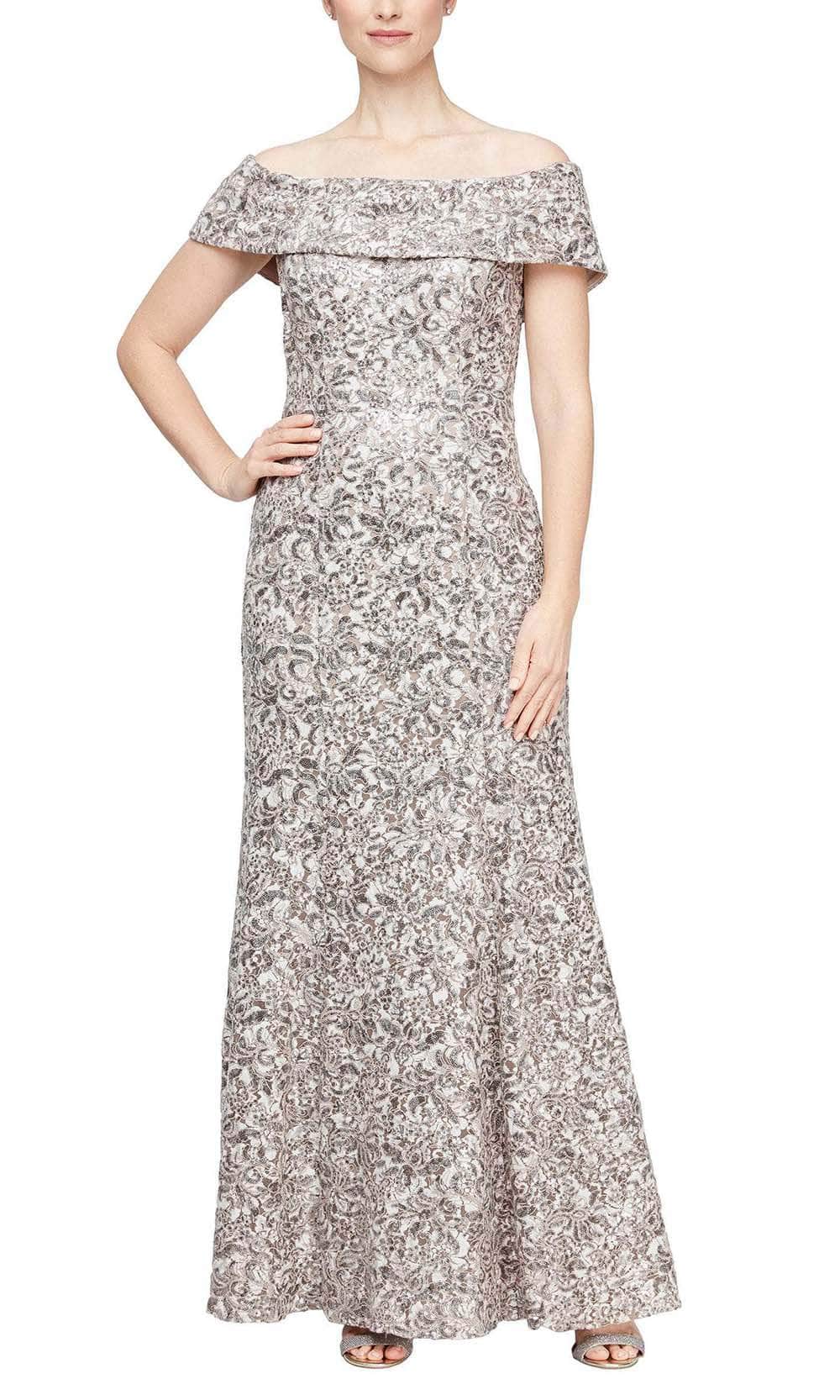 Alex Evenings 81122532 - Off Shoulder Sequin Dress Alex Evenings 81122532 - Off Shoulder Sequin Dress