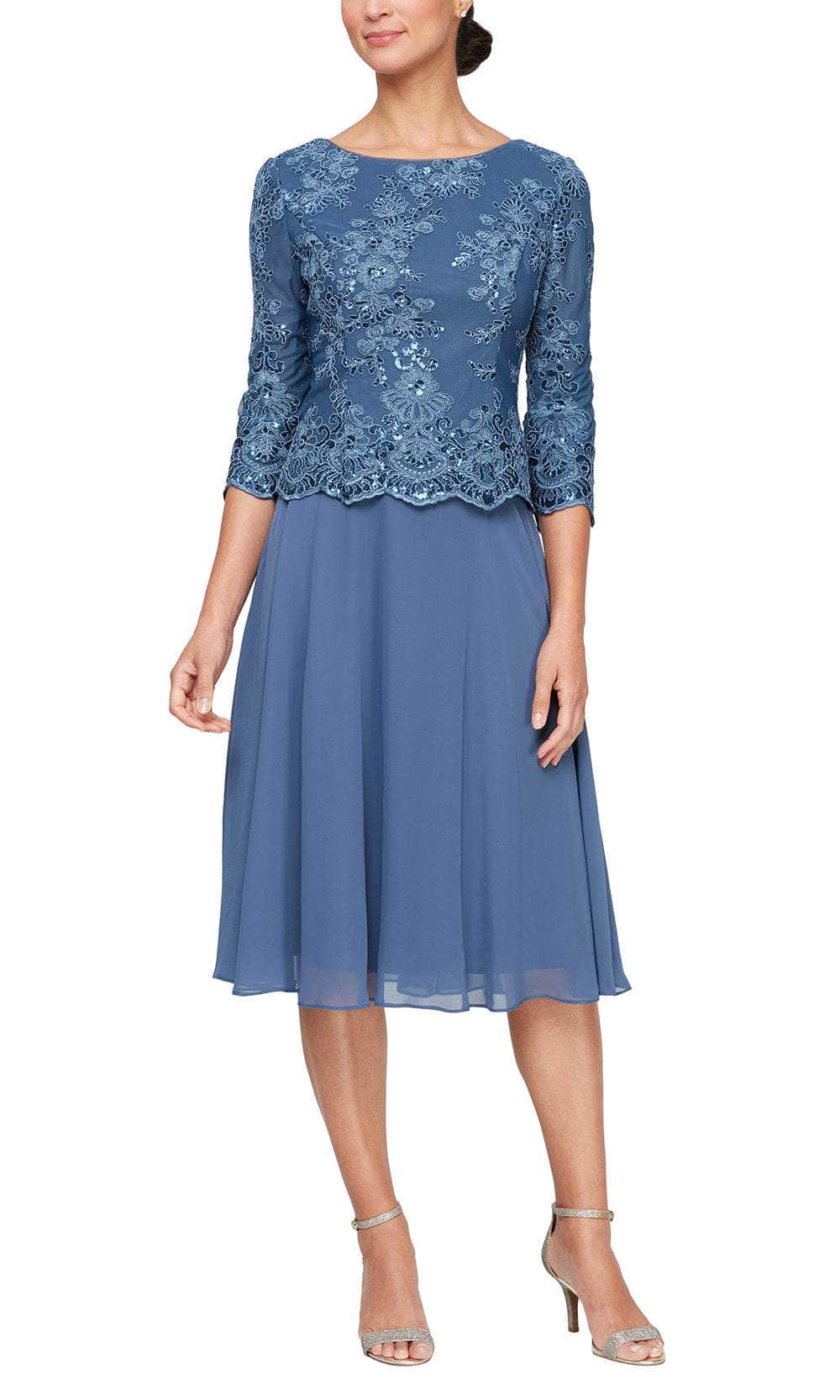 Alex Evenings 81171579 - Scoop Embroidered Formal Dress ADASA Alex Evenings 81171579 - Scoop Embroidered Formal Dress ADASA
