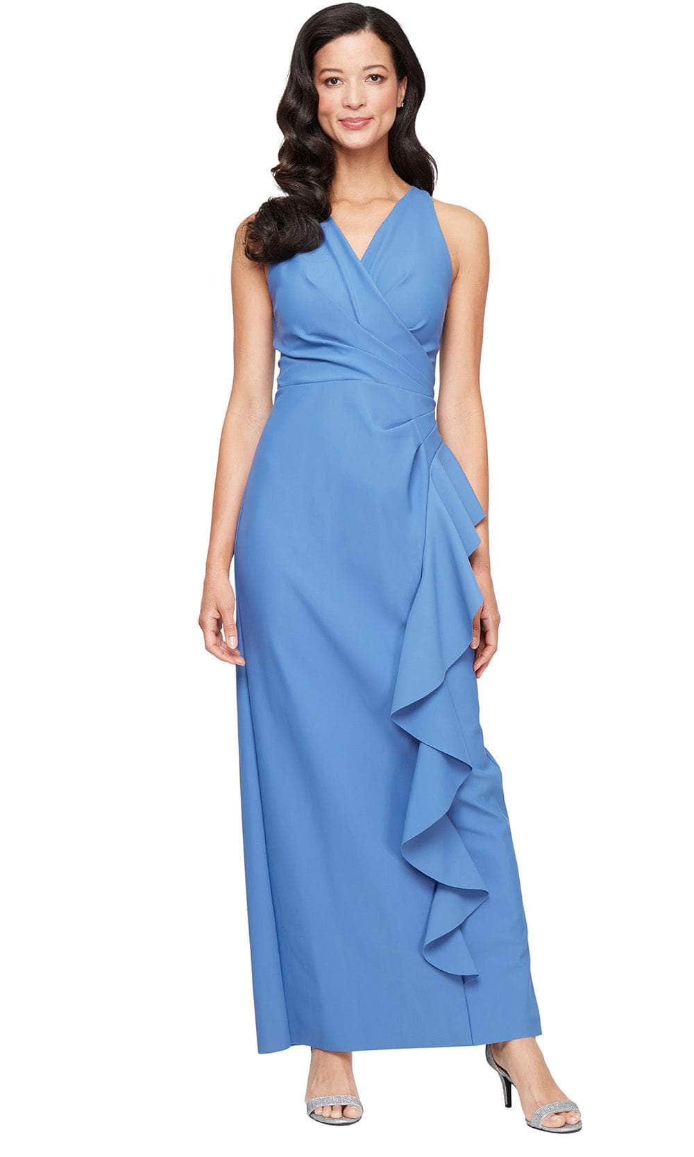 alex evening dresses Evenings 8134447 - Long 78% Nylon,22% Spandex,Lining: 100% Polyester Column Dress Designed for comfort and Size:one size fits most robe de soirée noire Bianca Maxi Dress