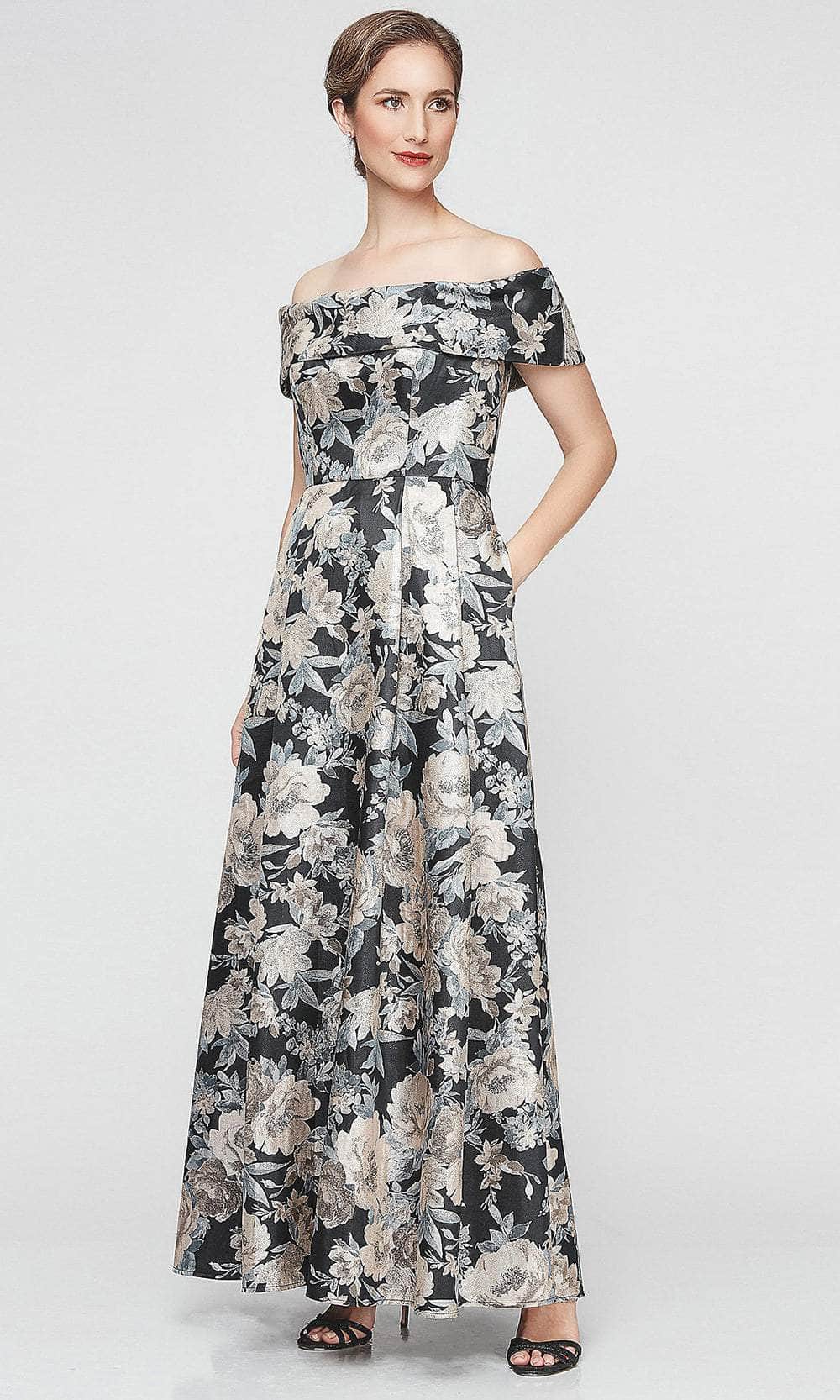 Alex Evenings 8157026 - Off Shoulder Floral Evening Dress Prom Dresses