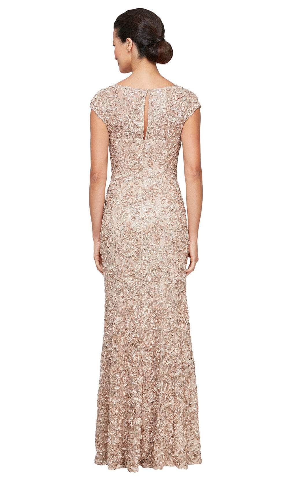 Alex Evenings 82122588 - Lace Cap Sleeve Sheath Gown Mother of the Bride Dresses