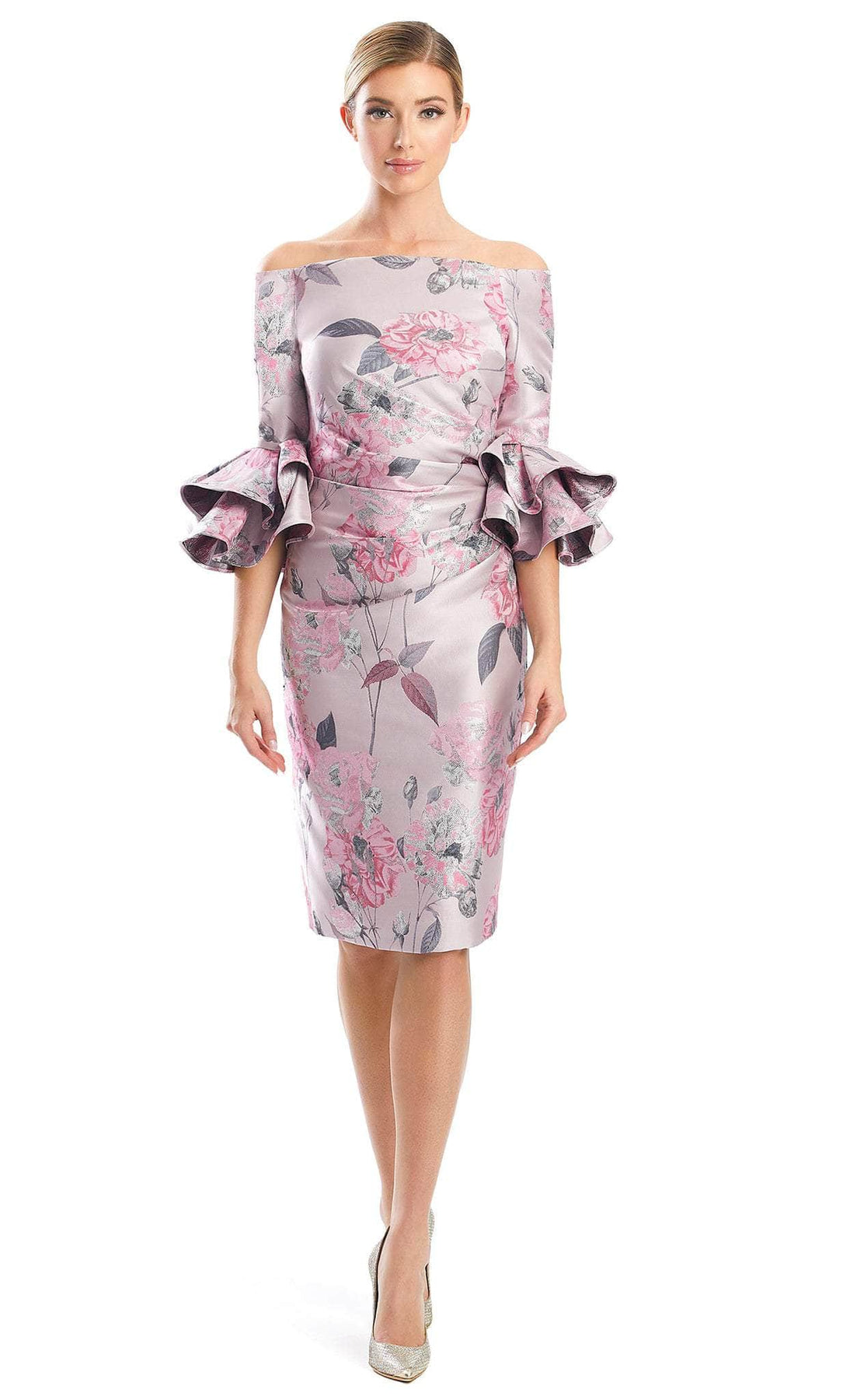 Alexander by Daymor 1768S23 - Floral Printed Formal Dress Wedding Guest 00 / Quartz/Multi