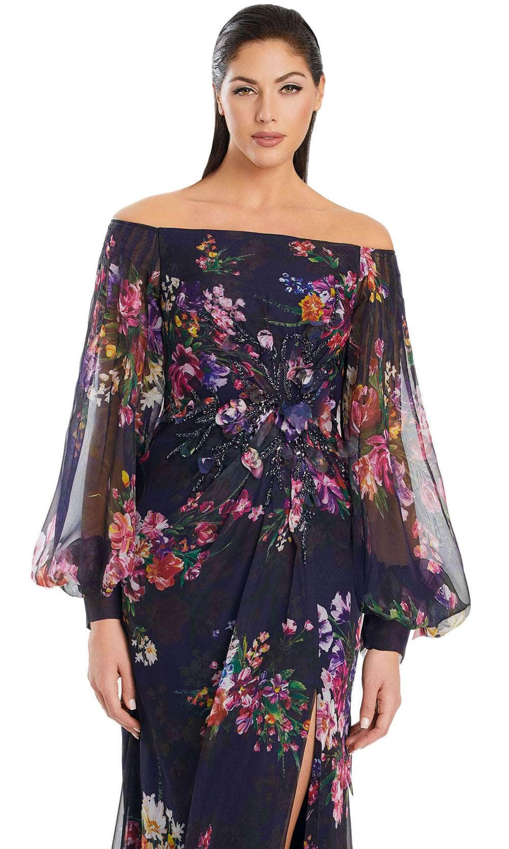 Alexander by Daymor 3045S25 - Off Shoulder Bishop Sleeve Gown Mother of the Bride Dresses