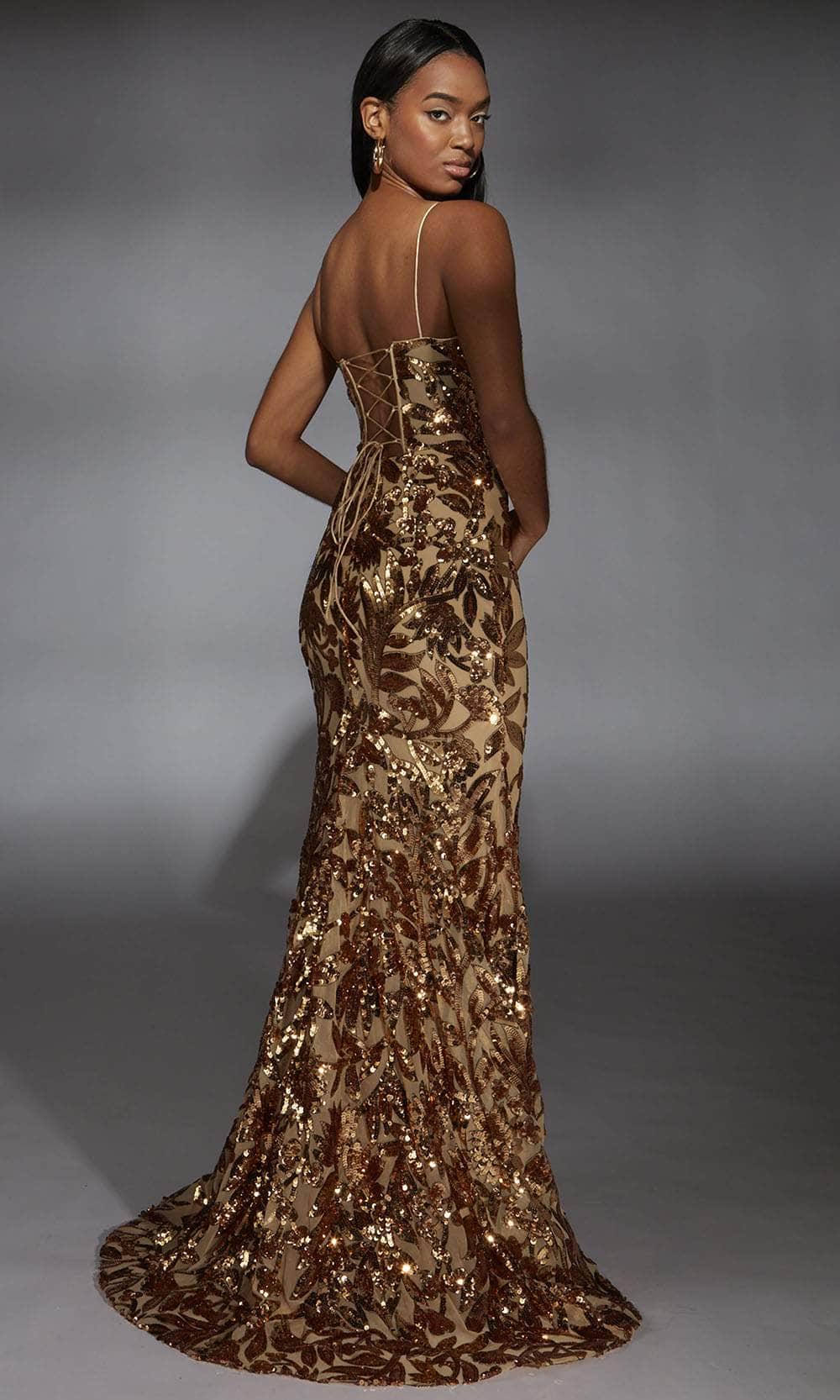 Alyce Paris 61755 - Plunging V-Neck Sparkling Dress Prom Dresses