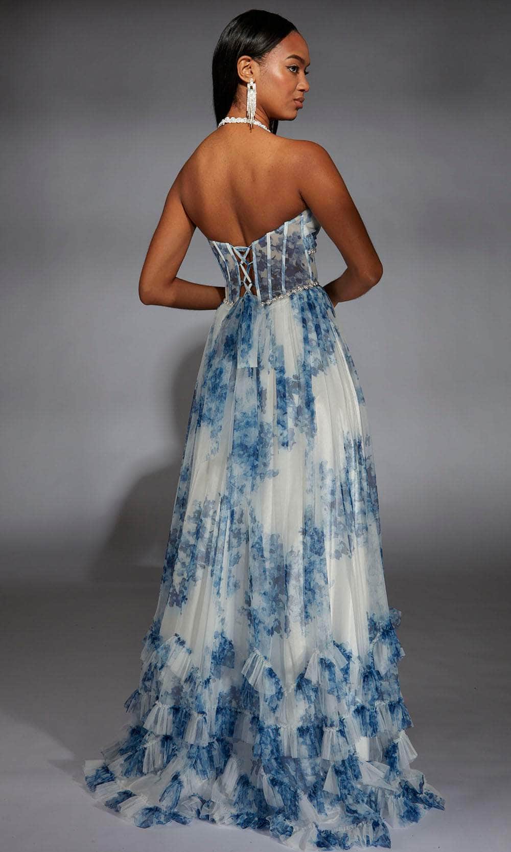 Alyce Paris 61757 - Sheer Corset Ruffled Hem Gown Prom Dresses