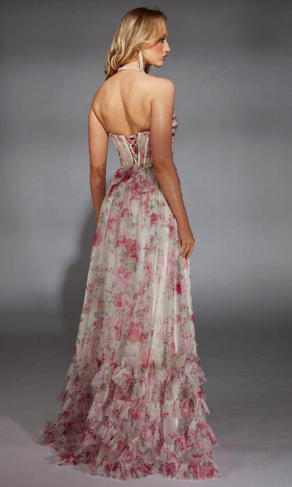 Alyce Paris 61757 - Sheer Corset Ruffled Hem Gown Prom Dresses