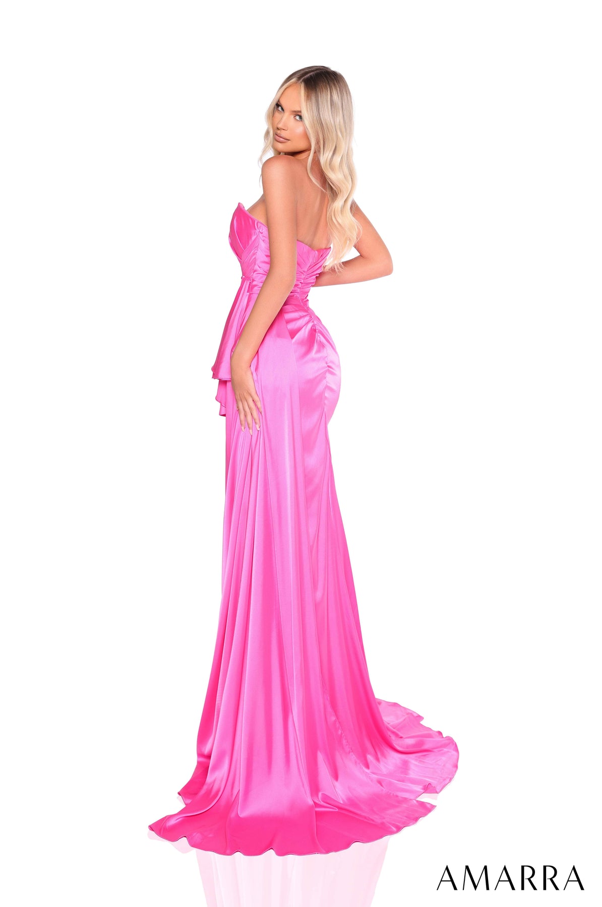 Amarra 88206 - Sweetheart Satin Draped Gown Prom Dresses