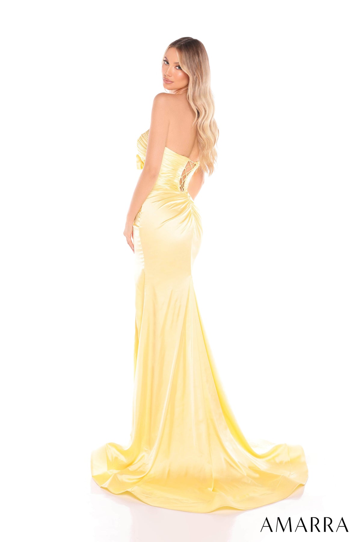 Amarra 88437 - Glamorous Semi-Sweetheart Satin Gown Prom Dresses