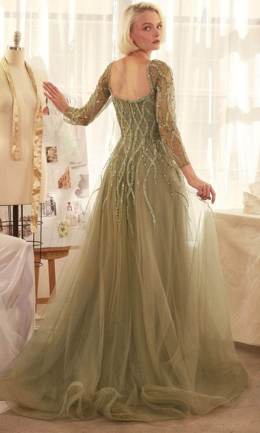 Andrea and Leo A1367 - Linear Sequin Sweetheart Evening Gown Mother of the Bride Dresses