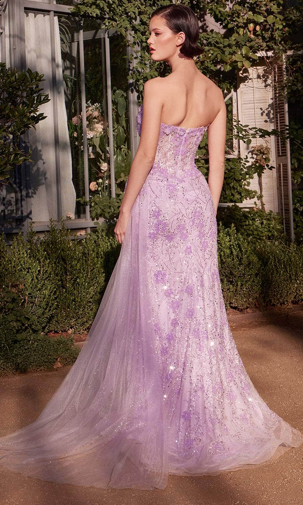 Andrea and Leo A1379 - Strapless Floral Appliqued Prom Gown Prom Dresses