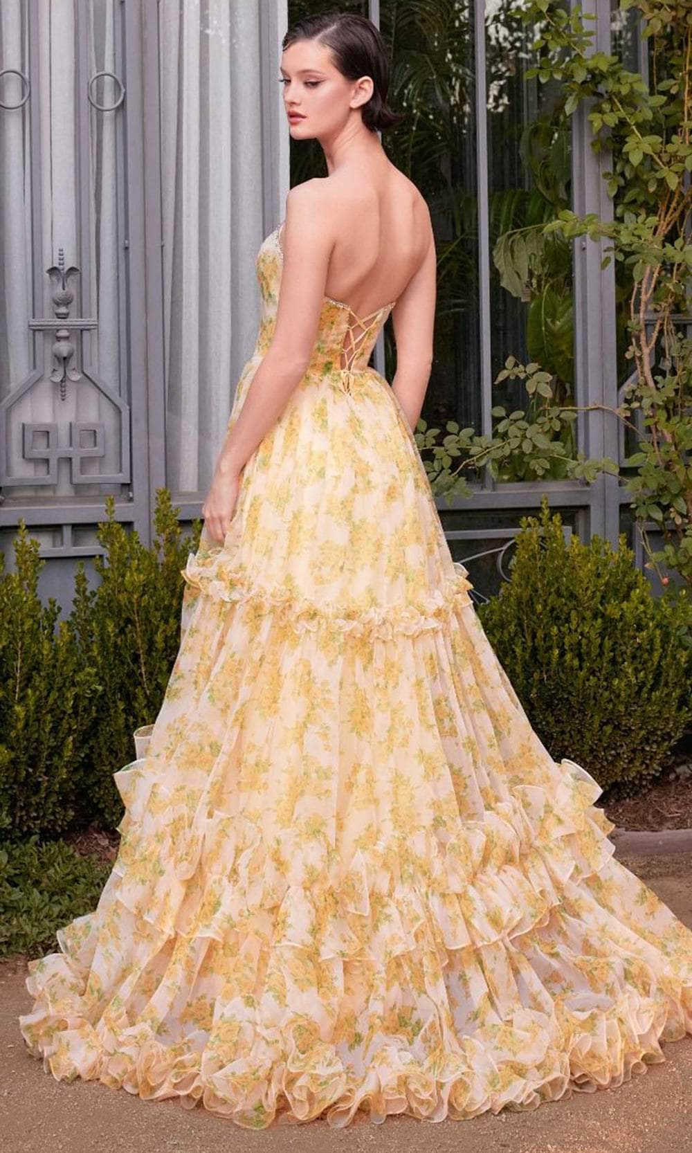 Andrea and Leo A1430 - Floral Ruffled Skirt Prom Gown Prom Dresses