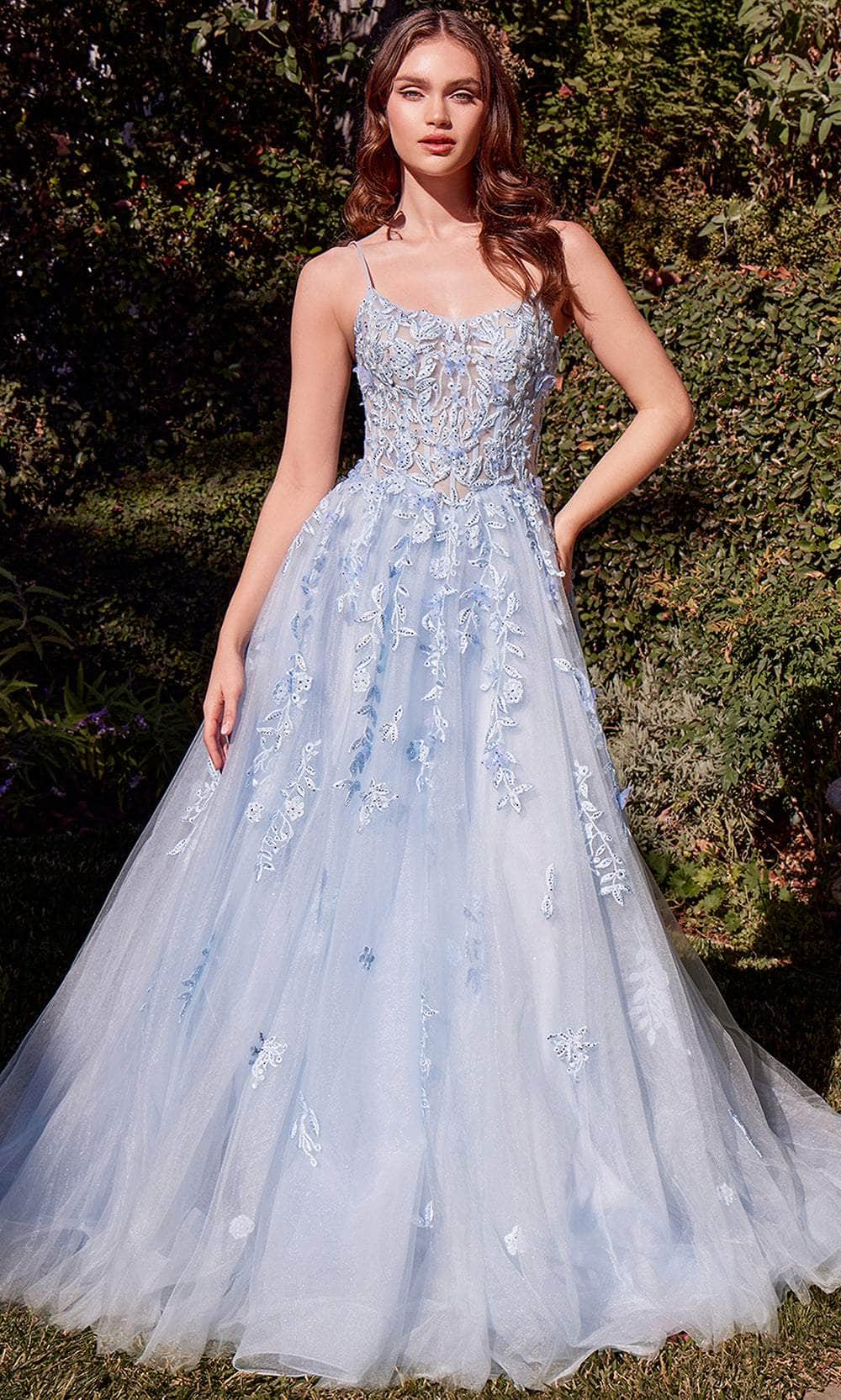 Andrea and Leo A1437 - Leaf Motif Applique A-Line Prom Gown Prom Dresses