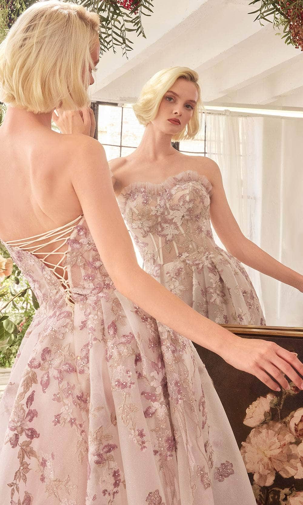 Andrea and Leo A1455 - Ruffle-Edged Strapless Prom Gown Prom Dresses