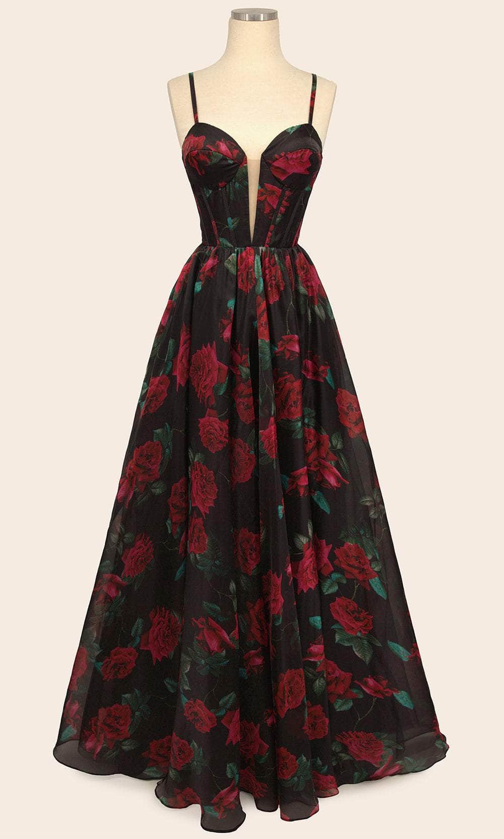 Andrea and Leo A1465 - Floral Print A-Line Evening Gown Prom Dresses