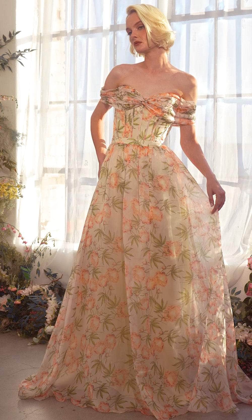 Andrea and Leo A1466 - Knotted Sweetheart Floral Prom Gown Prom Dresses