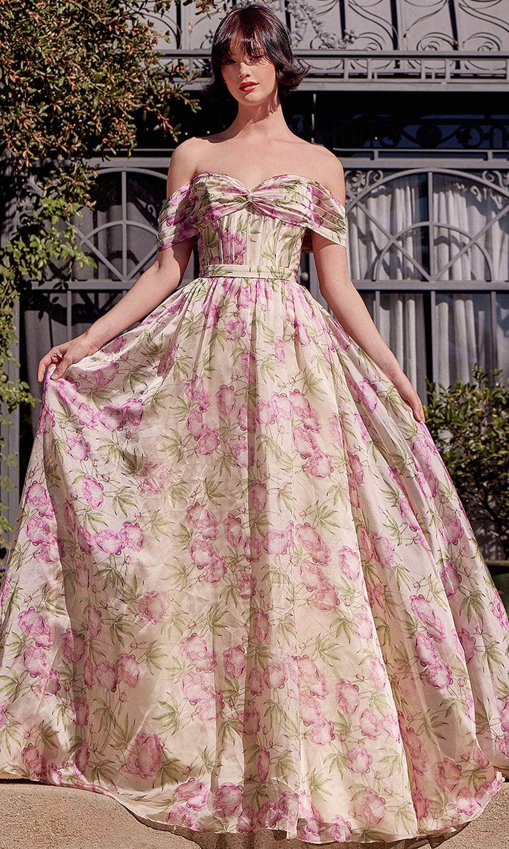 Andrea and Leo A1466 - Knotted Sweetheart Floral Prom Gown Prom Dresses